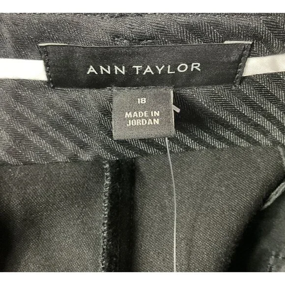 NWT Ann Taylor The Straight Black Pants, Mid-Rise, Straight Leg, Bi-Stretch, 18 - Picture 9 of 14